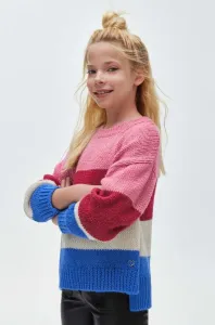 Detský sveter s prímesou vlny Mayoral fialová farba