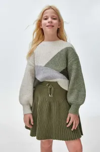 Dievčenská sukňa Mayoral zelená farba, mini, áčkový strih
