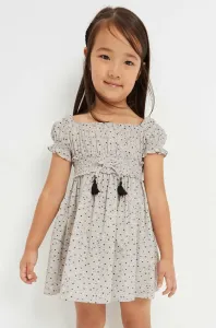 Dievčenské bavlnené šaty Mayoral béžová farba, mini, áčkový strih #7524839