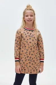 Dievčenské šaty Mayoral béžová farba, mini, rovný strih #8752564