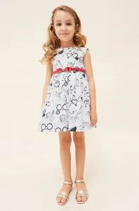 Dievčenské šaty Mayoral biela farba, mini, áčkový strih #8812541