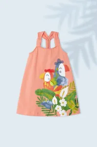 Dievčenské šaty Mayoral oranžová farba, mini, áčkový strih