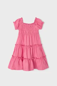Dievčenské šaty Mayoral ružová farba, mini, rovný strih #8165373