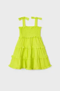 Dievčenské šaty Mayoral zelená farba, mini, rovný strih #6980225