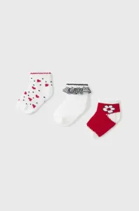 Ponožky pre bábätká Mayoral 3-pak červená farba #7379667