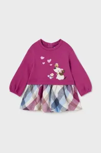 Šaty pre bábätká Mayoral fialová farba, mini, áčkový strih #8764196