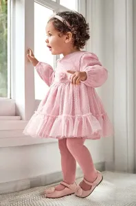 Šaty pre bábätká Mayoral ružová farba, mini, áčkový strih #9081238