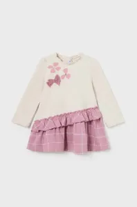 Šaty pre bábätká Mayoral ružová farba, mini, áčkový strih #8765576