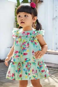 Šaty pre bábätká Mayoral tyrkysová farba, mini, áčkový strih #8675914