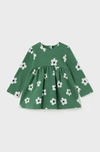 Šaty pre bábätká Mayoral zelená farba, mini, áčkový strih #9081000