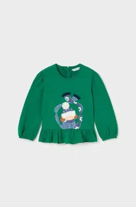 Tričko s dlhým rukávom pre bábätká Mayoral zelená farba
