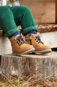 Detské zimné kožené topánky Mayoral žltá farba #8748985