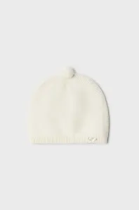 Detská bavlnená čiapka Mayoral Newborn béžová farba biela, z tenkej pleteniny #8749810