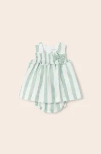 Detské bavlnené šaty Mayoral Newborn tyrkysová farba, mini, áčkový strih