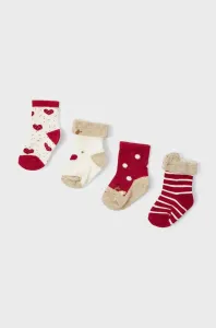 Detské ponožky Mayoral Newborn (4-pak) červená farba #255905