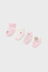 Ponožky pre bábätká Mayoral Newborn 4-pak ružová farba #8749894