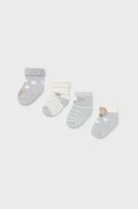 Ponožky pre bábätká Mayoral Newborn 4-pak šedá farba #8749892