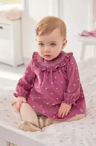 Šaty pre bábätká Mayoral Newborn fialová farba, mini, áčkový strih