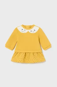 Šaty pre bábätká Mayoral Newborn žltá farba, mini, áčkový strih #8765578