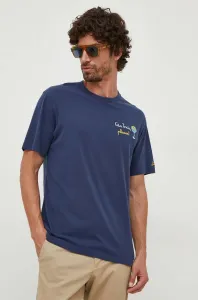 Bavlnené tričko MC2 Saint Barth tmavomodrá farba, s potlačou