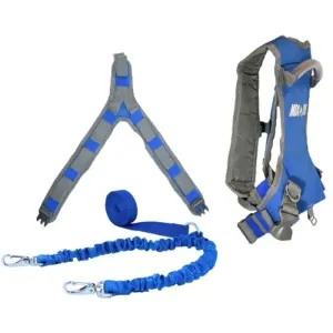 MDXONE STATIC SKI HARNESS WITH 9' STATIC ROPE Lyžiarsky úväzok, modrá, veľkosť