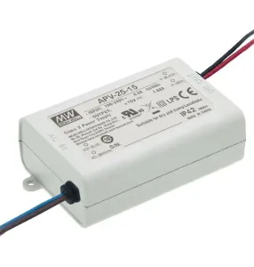 Mean Well Apv-25-15 Led Driver, Constant Voltage, 25.2W