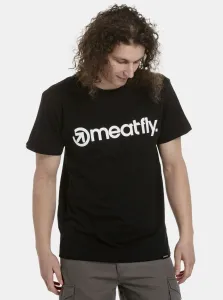Čierne pánske tričko s potlačou Meatfly Logo #367041