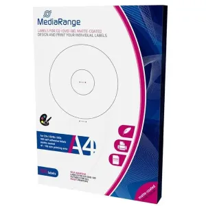 MediaRange CD/DVD/Blu-ray etikety 41 mm - 118 mm biele