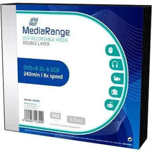 MediaRange DVD+R Double Layer 5 ks v SLIM škatuľke