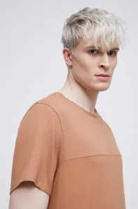 Bavlnené tričko Medicine hnedá farba, jednofarebné