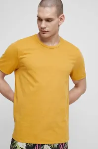 Bavlnené tričko Medicine žltá farba, jednofarebné #8738975