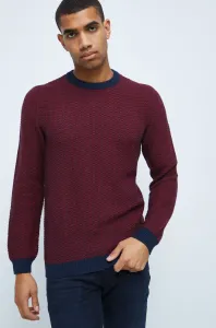 Bavlnený sveter Medicine pánsky, bordová farba, #2563747