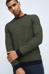 Bavlnený sveter Medicine pánsky, zelená farba, #2563749