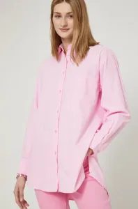 Košeľa Medicine dámska, ružová farba, voľný strih, s klasickým golierom #7255172