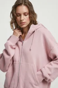 Mikina Medicine dámska, ružová farba, s kapucňou, jednofarebná