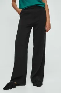 Nohavice Medicine dámske, čierna farba, široké, stredne vysoký pás #8745090