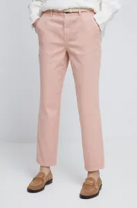 Nohavice Medicine dámske, ružová farba, strih chinos, stredne vysoký pás #7522773
