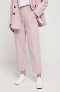 Nohavice Medicine dámske, ružová farba, strih chinos, stredne vysoký pás #7511684