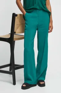 Nohavice Medicine dámske, zelená farba, široké, stredne vysoký pás #8745091