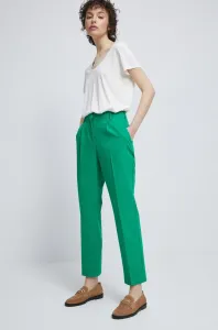 Nohavice Medicine dámske, zelená farba, strih chinos, stredne vysoký pás #8676952