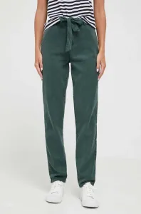 Nohavice Medicine dámske, zelená farba, strih chinos, stredne vysoký pás #8745823