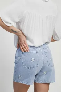 Rifľové krátke nohavice Medicine dámske, jednofarebné, vysoký pás #8733761