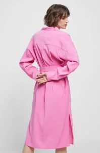 Šaty Medicine ružová farba, midi, oversize