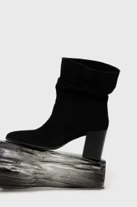 Semišové topánky Medicine čierna farba, na podpätku, #8497768