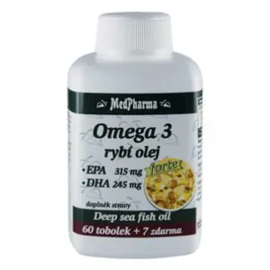 MedPharma Omega 3 Rybí olej Forte (EPA 315 mg + DHA 245 mg) 60 tob. + 7 tob. ZD ARMA