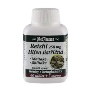 MedPharma Reishi 250 mg, hliva ustricová, maitake, shiitake, huby s betaglukánmi, 67 tabliet
