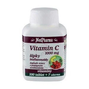 MedPharma VITAMÍN C 1000 mg so šípkami tbl (s postupným uvoľňovaním) (100+7 zadarmo) 1x107 ks