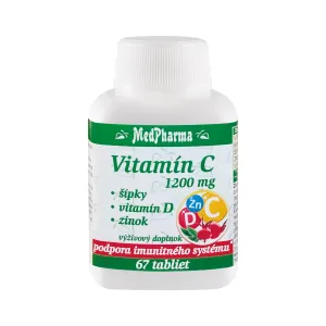 MedPharma Vitamín C 1 200 mg – šípky, vitamín D, zinok – 67 tbl
