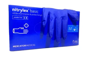 NITRYLEX BASIC - Nitrilové rukavice (bez púdru) tm. modré, 100 ks, L