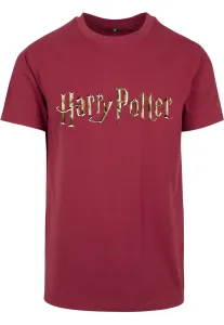 Pánske tričko MERCHCODE Harry Potter Logo Tee Farba: burgundy, Veľkosť: XS